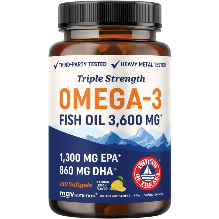 Triple-Strength Omega-3 Fish Oil 3600 mg — High EPA & DHA Softgels