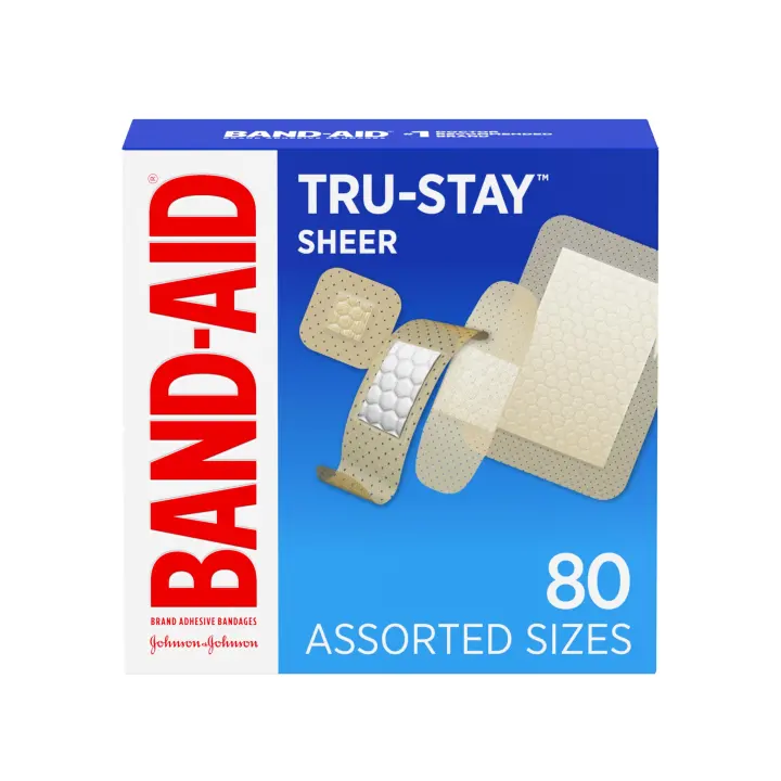 Tru-Stay Sheer Adhesive Bandages — Assorted Sizes, 80 Count