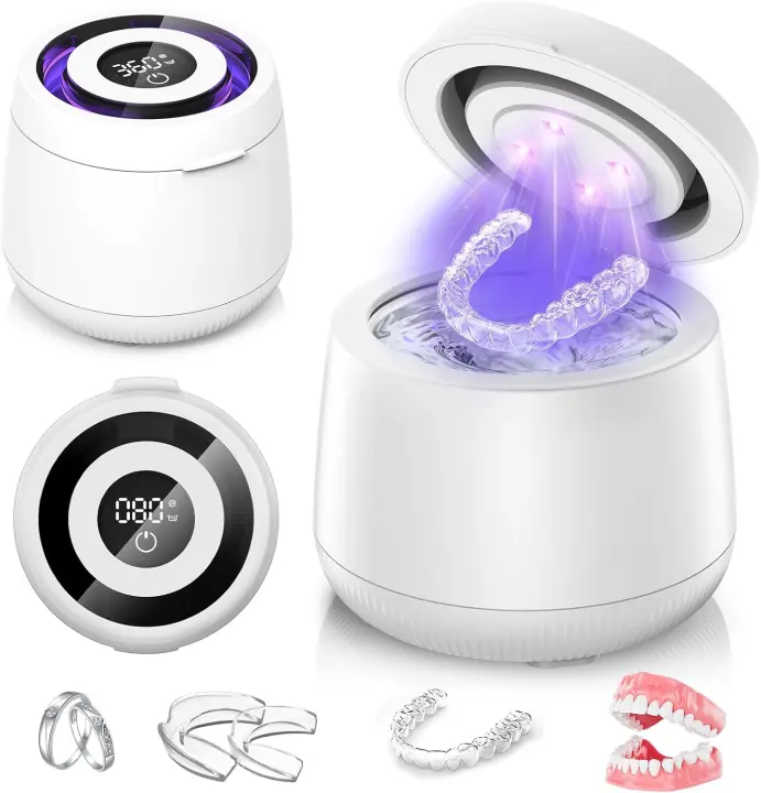 Ultrasonic Retainer Cleaner Pod — 42–48kHz Dental & Jewelry Cleaner