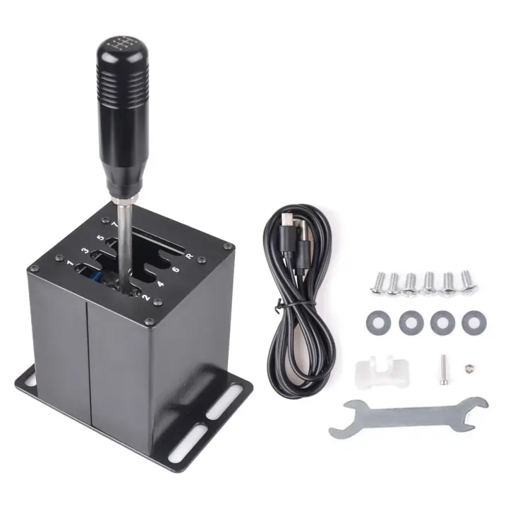 USB 7+R H‑Gate PC Racing Shifter — Wheel-Compatible Gearstick