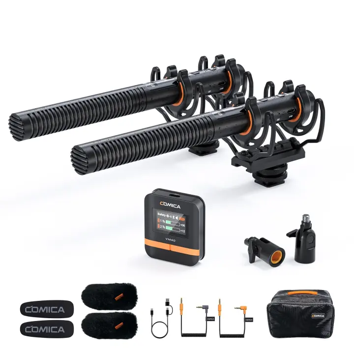 VM40 Dual-Channel Wireless Shotgun Microphone with 32-bit Float Recording