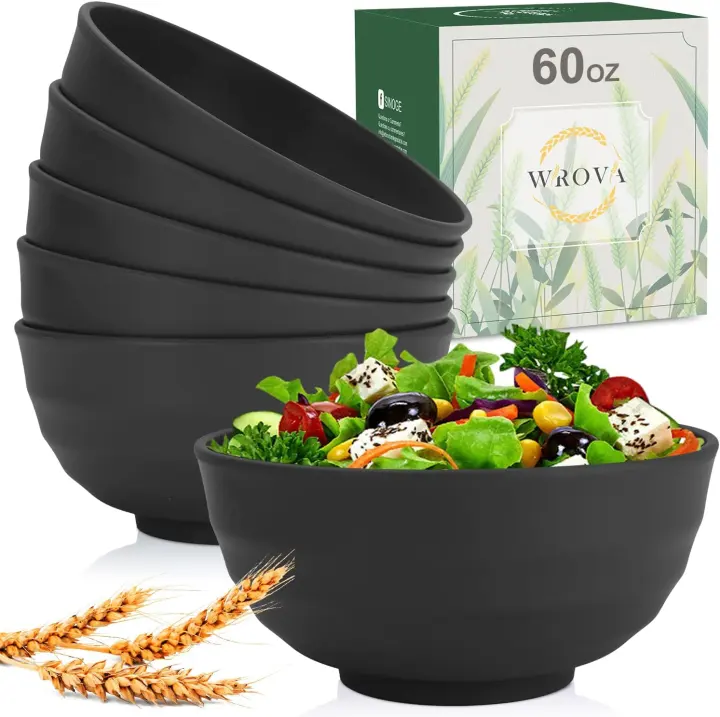 Wheat Straw Unbreakable 60 oz Large Cereal Bowls — Set of 6