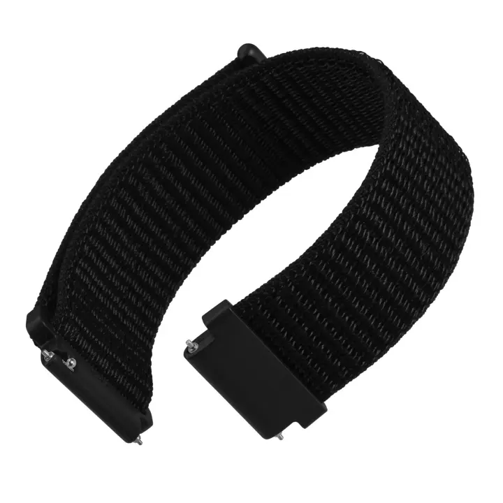 WOCCI 22mm Adjustable Nylon Watch Strap — Quick-Release Sport Loop (Black)